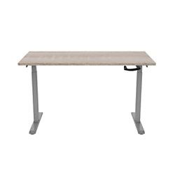 Euroseats Zit-sta werkstation Grijs met Robson Eiken tafelblad 1400 x 800 mm