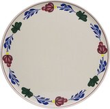 Boerenbont Bord Ø 32 cm - Aardewerk - Creme met rood/groen/blauw/geel decor - Rond - Handbeschilderd
