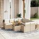 Maison Exclusive - Ensemble de jardin pour le jardin, 9 pièces, avec coussins, beige, en polyrotin