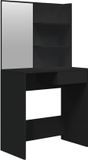 vidaXL Kaptafel met spiegel 74,5x40x141 cm zwart