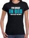 Bellatio Decorations BD Dames t-shirt - zwart - fun tekst - Great in bed - Grappig pyjama shirt - slaapshirt - kleding XL