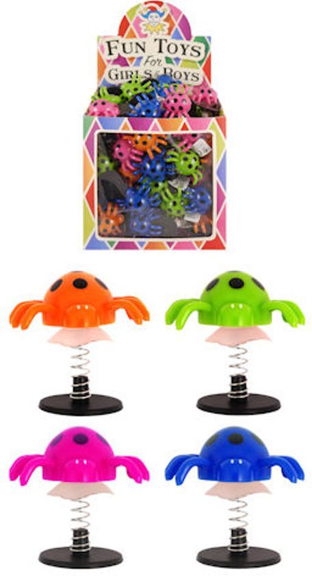 Uitdeelcadeautjes - Omhoog Springende Spinnen in Traktatiebox 84 Stuks