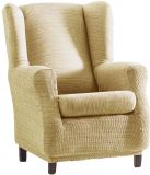 Eysa Aquiles elastische banksprei vleugelstoel kleur 01-beige, polyester-katoen, 37 x 29 x 5 cm