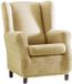 Eysa Aquiles elastische banksprei vleugelstoel kleur 01-beige, polyester-katoen, 37 x 29 x 5 cm