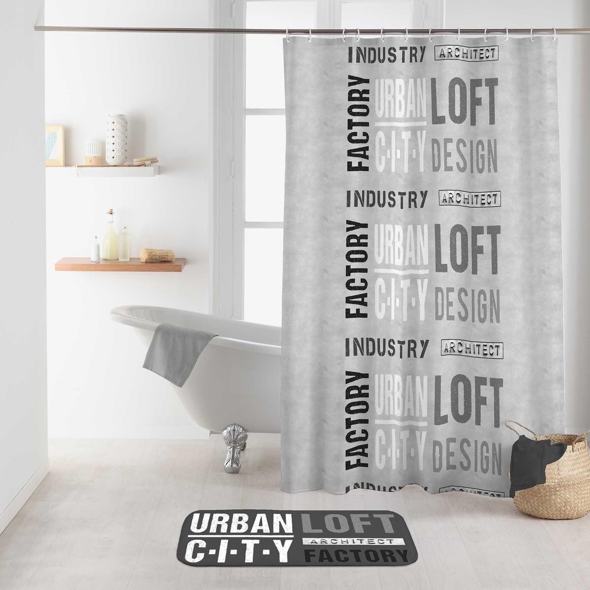 Livettti.NL Livetti | Douchegordijn | Shower Curtain | 180x200 cm | Inclusief Ringen | Urban Loft