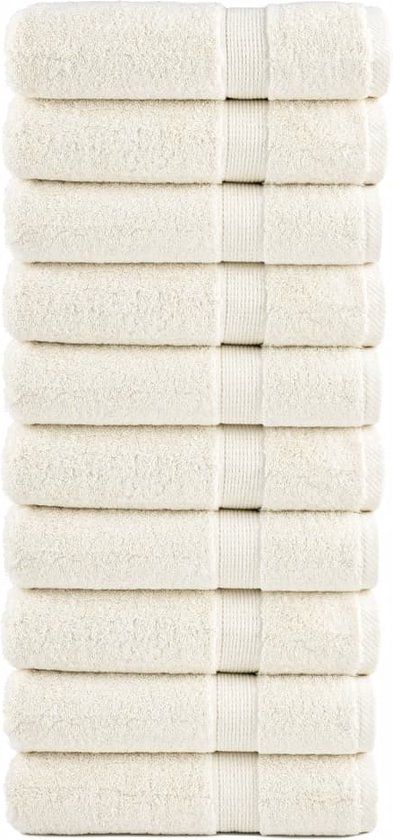 vidaXL Badhanddoeken SOLUND 10 stuks 600 g/m² Crème Katoen 100x150 cm