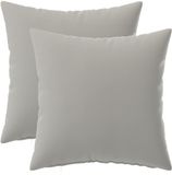 vidaXL - Kussensloop - 2 stuks - HEERLEN - Grijs - 45 x 45 cm - Polyester