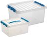 Sunware Q-Line boîtes de rangement set - 2 tailles - 15 et 36 litres - plastique - transparent/bleu