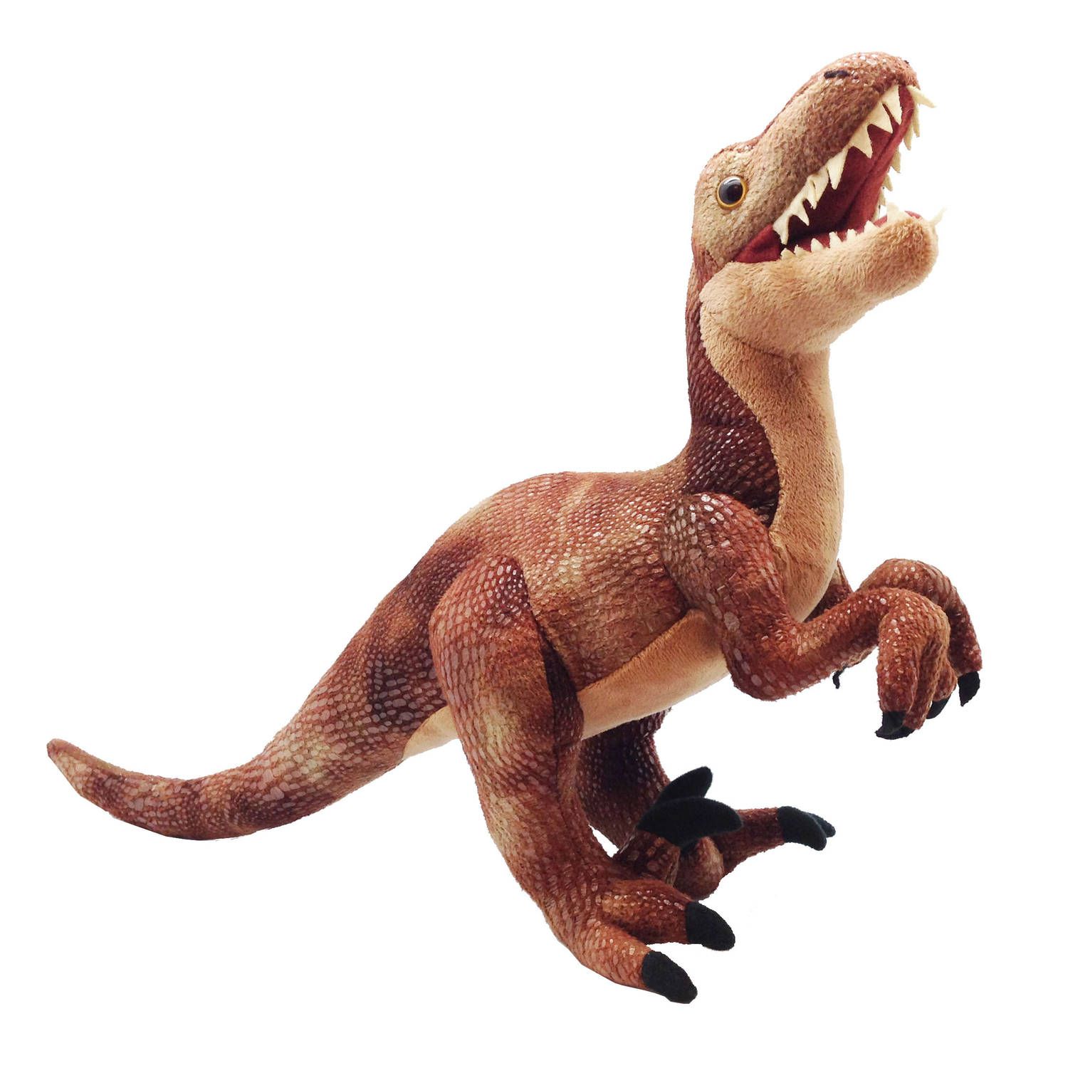 Wild Republic Knuffel Dinosauria Velociraptor 43 Cm Pluche Bruin