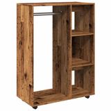 vidaXL Kledingkast - Bewerkt Hout - 80x40x110 cm - Oud Houtkleurig