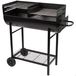 Barbecue à charbon avec hauteur réglable et roues, 97 x 42 x 96 cm