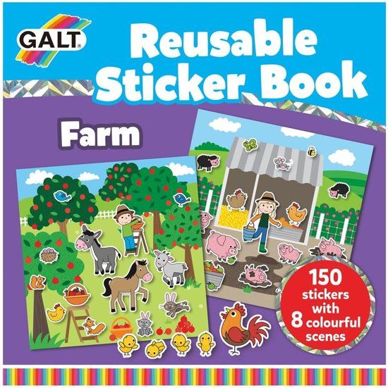 Galt Stationery - Reusable Sticker Book - Farm