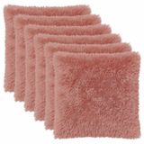 vidaXL - Kussensloop - 6 stuks - HEERLEN - Roze - 65 x 65 cm - PV Fleece