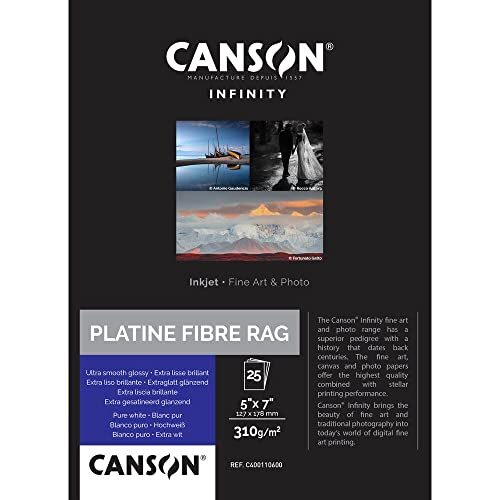 Canson Infinity Platine Fibre Rag fotopapier, 12,7 x 17,8 cm, 25 vellen, 310 g