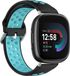 By Qubix - Sport bandje voor Fitbit Versa 3 & 4 / Sense 1 & 2 - Large - Zwart/Blauw