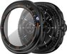 Bandz PC hard case hoesje met screenprotector - geschikt voor Samsung Galaxy Watch 8 Classic - beschermhoes van hard plastic met bezel - full cover (zwart met oranje)