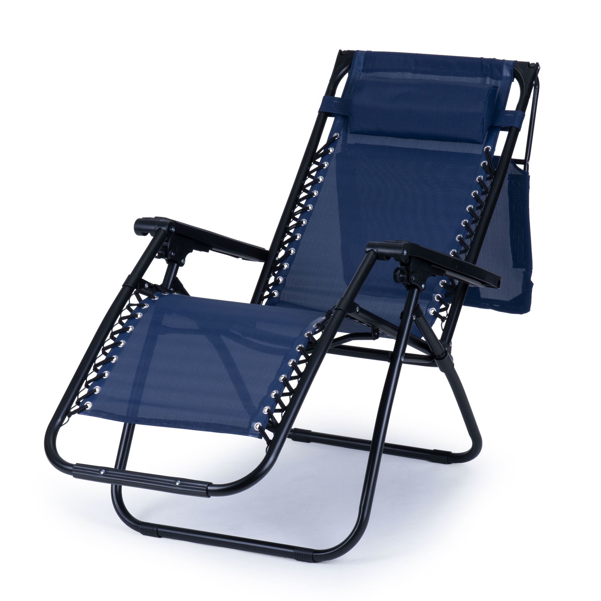 Viking Choice Zero Gravity Ligstoel Tuin - Blauw - Met Luifel & Verstelbare Rugleuning
