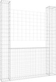 vidaXL Schanskorf U-vormig met 2 palen 140x20x200 cm ijzer