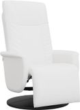 vidaXL Fauteuil verstelbaar met voetensteun kunstleer wit