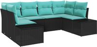 vidaXL Tuinbank - Zwart en turquoise - Metaal