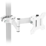 VIVO Mount-POLE01AW Universele monitorarm met afneembare 75 mm en 100 mm VESA-plaat, voor schermen van 17 tot 32 inch, staal, wit