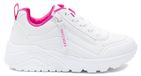 Skechers Sneaker enfant blanc-rose avec semelle plateforme et Air-Cooled Memory Foam