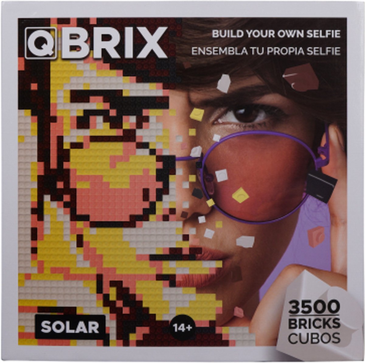 Q-Bricks QBrix - Puzzel je eigen selfie - uniek kerst of sinterklaascadeau - Solar - 3500 stuks