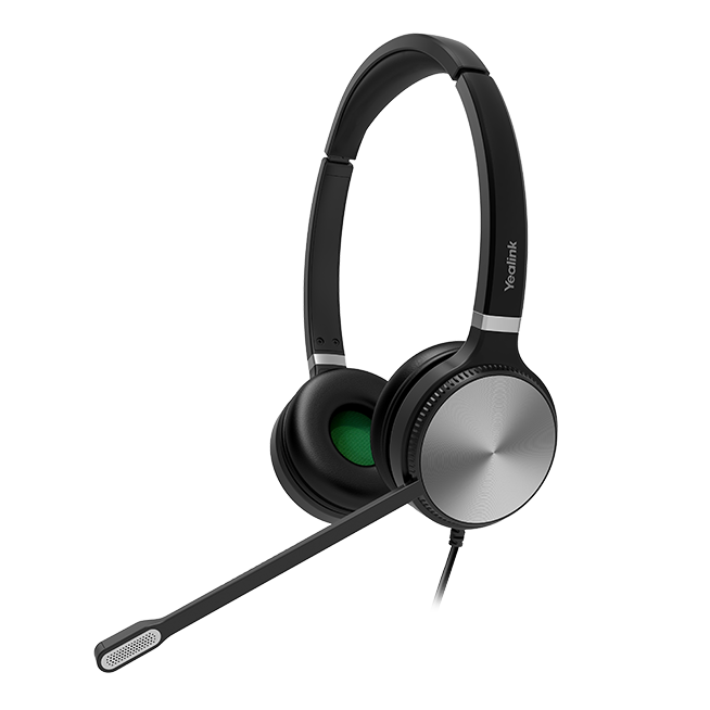 Yealink YHS36 - Headset - Bedraad - Over het hoofd - Zwart/Zilver