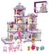 Solidchoice - Maison de poupée pour enfants 4 étages avec 3 princesses et meubles