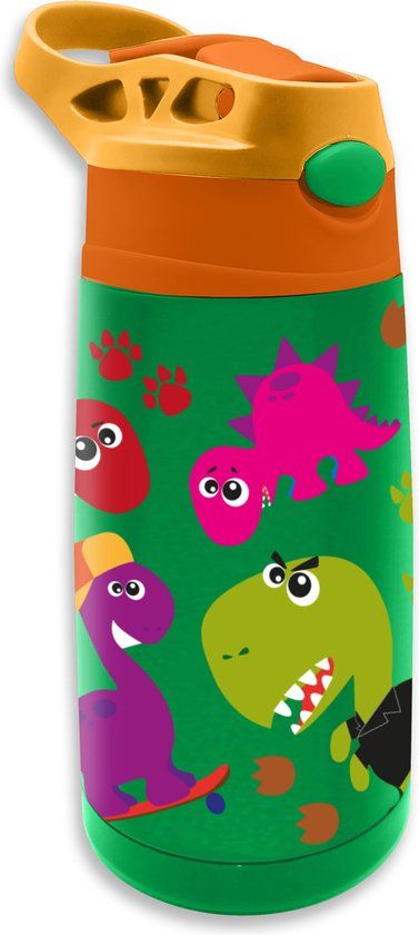 Dino World Crazy Dino drinkfles - groen - 400 ml