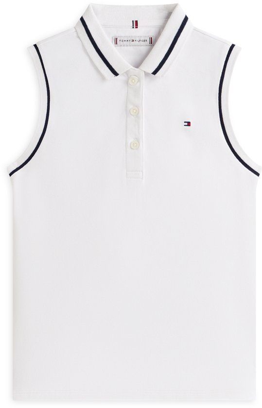 Tommy Hilfiger Kids Polo Maat 8 Katoen/Elastaan Wit Lente/Zomer