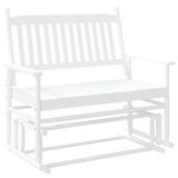 VidaXL Schuifbankje 118x70x104,5 cm massief populierenhout wit