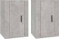 vidaXL Tv-wandmeubels 2 st 40x34,5x60 cm betongrijs