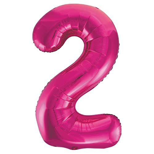 Unique Party Gigantische folieballon - 86 cm - Roze - Cijfer 2
