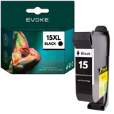 Evoke Compatible Ink for HP 15 HP15 C6615DE Black 40ml 790 Pages for Deskjet 810C 812C 825C 840C 841C 842C 843C 845C 916 920C 930C 940 960 3820, Officejet 5110 V40 V45, PSC 500 750 950, Fax 1230