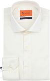 Suitable Overhemd Extra Lange Mouwen Twill Ecru - Maat 42 - Heren