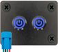 ProRide Metalen Drukschakelaars ON-OFF 12-24V - 12mm - tweevoudig inbouwpaneel - IP67 - LED indicatie Blauw