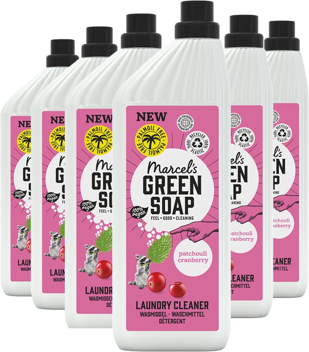 Marcel Green Soap Marcel's Green Soap Wasmiddel Patchouli & Cranberry - 6 x 1 l