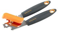 Fackelmann Blikopener Zacht 19cm in Grijs/Oranje/Zilver, 19 x 8 x 4,5 cm