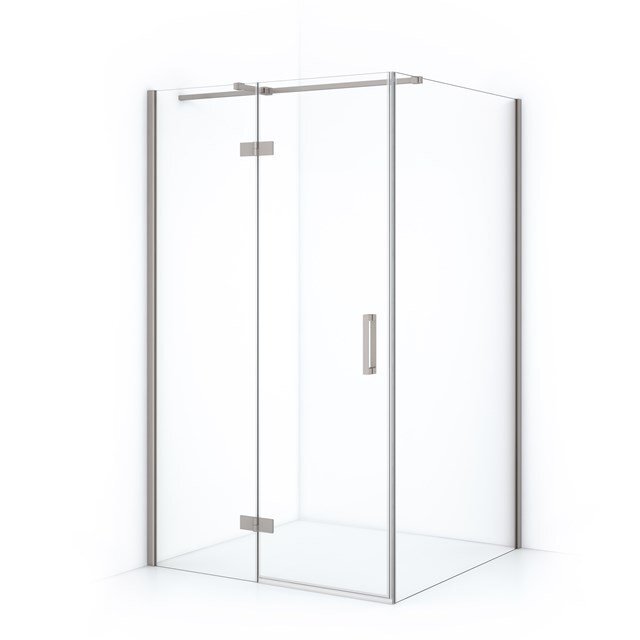 Maxaro Douchecabine Diamond 110x110cm 8mm Helder Veiligheidsglas Geborsteld RVS met Draaideur