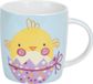 Merkloos / Sans marque Koopman International Pasen thema mok met paaskuiken - blauw - porselein - 370 ml
