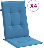 vidaXL Stoelkussens Hoge Rug 120x50x4 cm Stof Gemêleerd Blauw - Set van 2