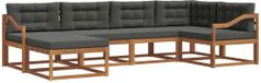 vidaXL - Hoek loungeset - 6 zitplekken - Natuurlijk en Antraciet - Acacia hout