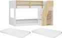 Vente-unique Stapelbed hout natuurlijk licht, wit 90 x 190 cm