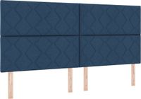 vidaXL Boxspringbed met LED-stripverlichting Blauw 200 x 200 cm Stof