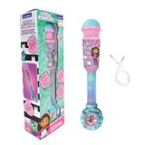 LEXIBOOK, Gabby's Dollhouse, lichtgevende microfoon voor kinderen, muzikaal speelgoed, ingebouwde luidspreker, lichteffecten, aux-in-aansluiting, blauw/roze, MIC90GDHLXB
