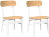vidaXL Eetkamerstoelen 2 stuks massief hout rubber wit