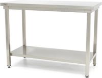 Maxima Table de travail Inox - 160 x 60 cm - Hauteur réglable - avec étagère inférieure