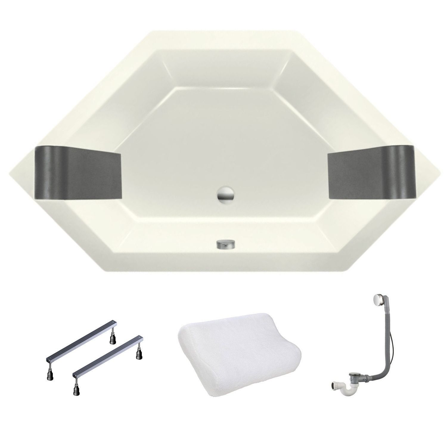 XENZ Society Hoekbad 145x145 cm Mat Edelweiss - Beige