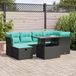 Maison Exclusive - Ensemble de meubles de jardin 7 pièces avec canapé et coussins, noir, en polyrotin